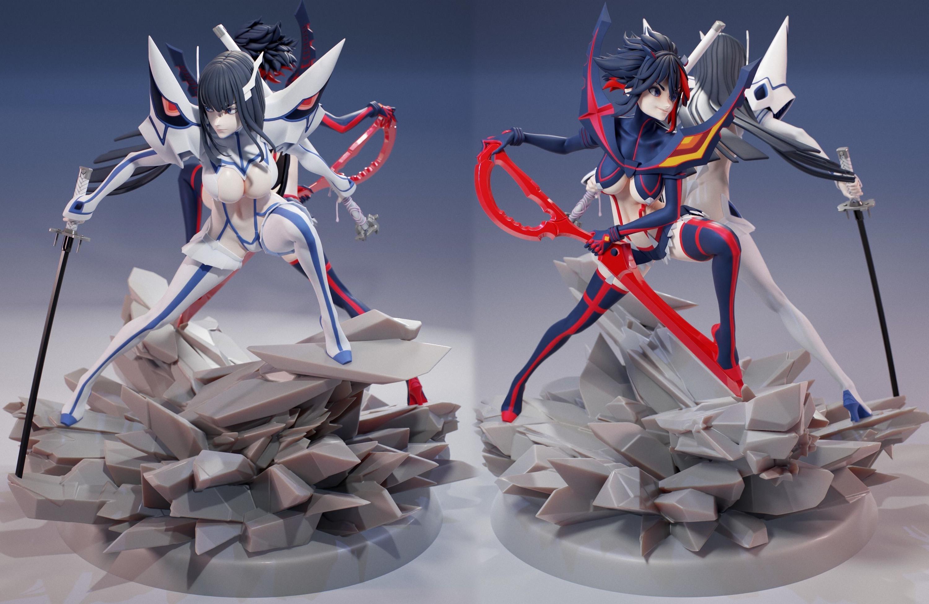 Scissor Girl and President Girl Diorama 3D STL File, 3D Digital Printing