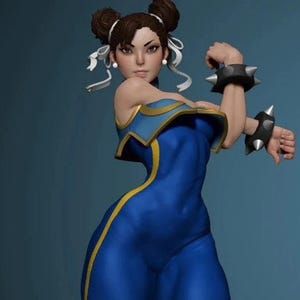 Chinese Fighter Girl 2 versions 3D STL File, 3D Digital Printing