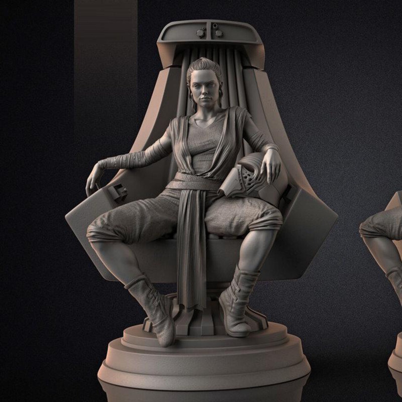 Jedi Girl Throne 3 Versions Sfw nsfw 3D STL File 3D Digital Printing 