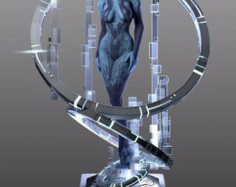 Computer Girl 3D STL File, 3D Digital Printing