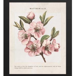 Matthew 6:33  Vintage Colorful Floral Framed Wall Art | Bible Verse Art |Christian Home Decor | Modern Christian Art | Scripture Wall Art