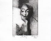 Original Handmade Print - Thinking 5/8
