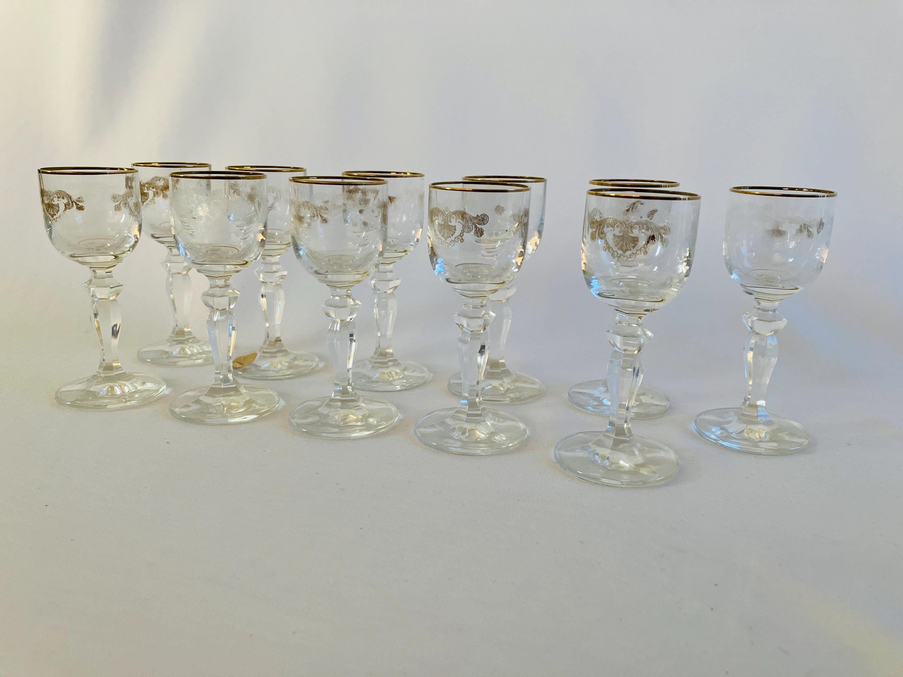 Gold rim bohemia glass - Etsy 日本