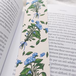 Floral Bookmark: Cottagecore Blue Bouquet, Book Lover Gift