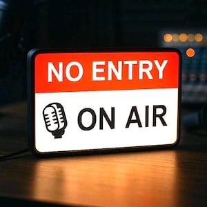 On-Air-LED-Schild USB - Studioaufnahme Licht, Kein Eintrag Podcast-Lampe, 3D gedruckte Leuchte für Inhalt Ersteller, Social Media, Streamer.