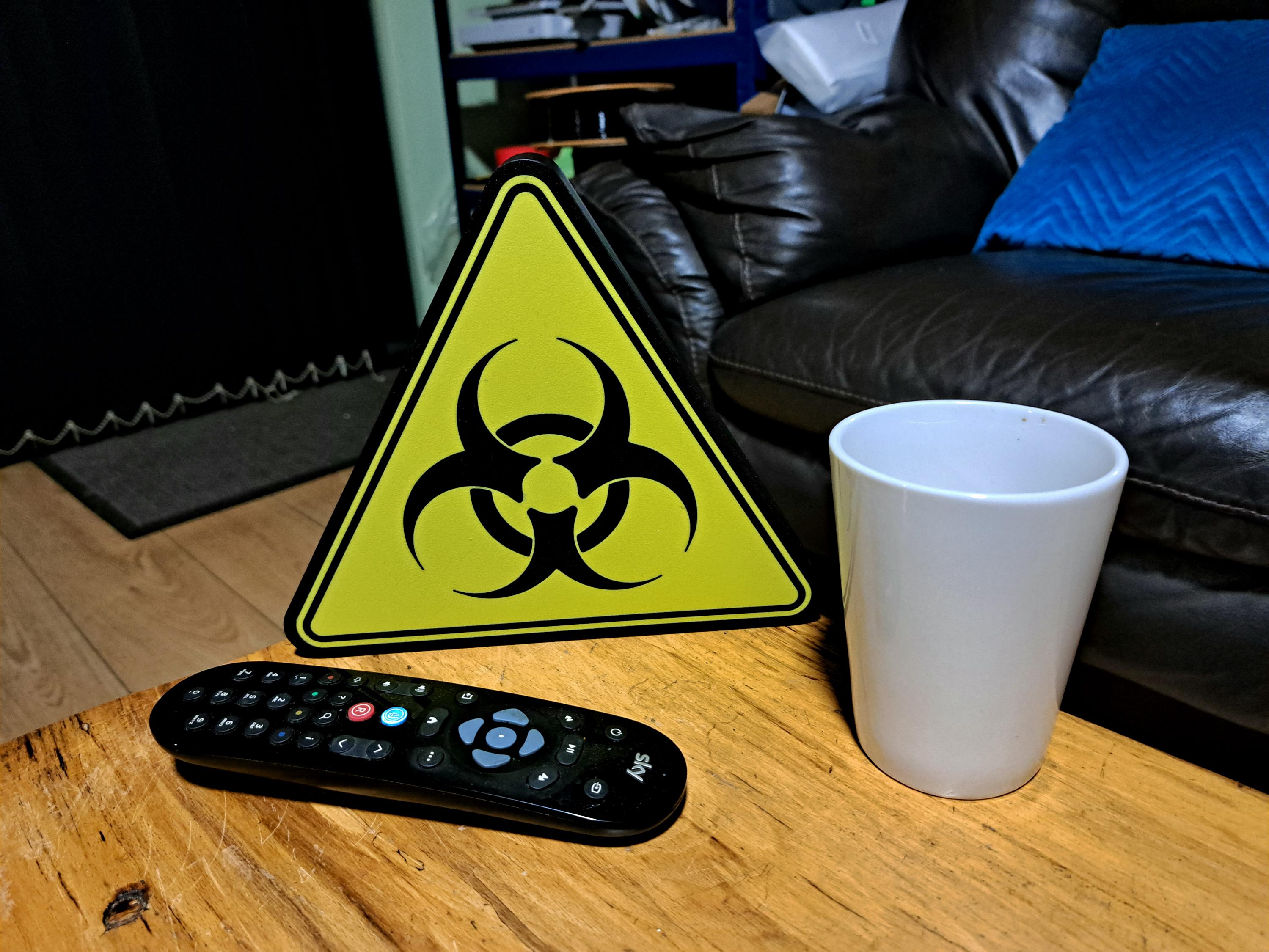 Led Toxic Sign Biohazard LED Sign – Toxic Hazard Warning Light – Man Cave Decor ...