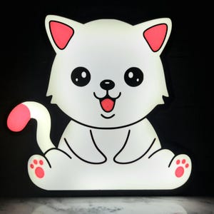Kawaii Katze LED-Nachtlicht - Niedliche USB-Tierlampe, 3D gedruckte Schreibtisch- oder Kinderzimmerdekoration, Geschenk für Sie, Kinder oder Katzenliebhaber
