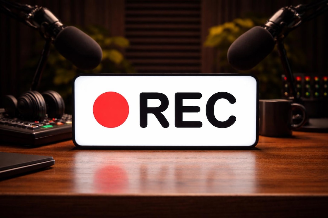 Red Recoding Light REC Recording LED Sign | Minimal Studio Light for Streaming, Podcast ...