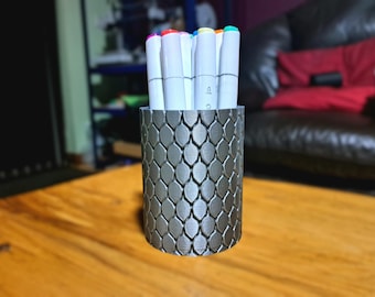 Dragon Scale-pennenhouder, 3D-geprinte potloodhouder voor fantasyliefhebbers, uniek bureauaccessoire cadeau voor gamers, docenten of schrijvers