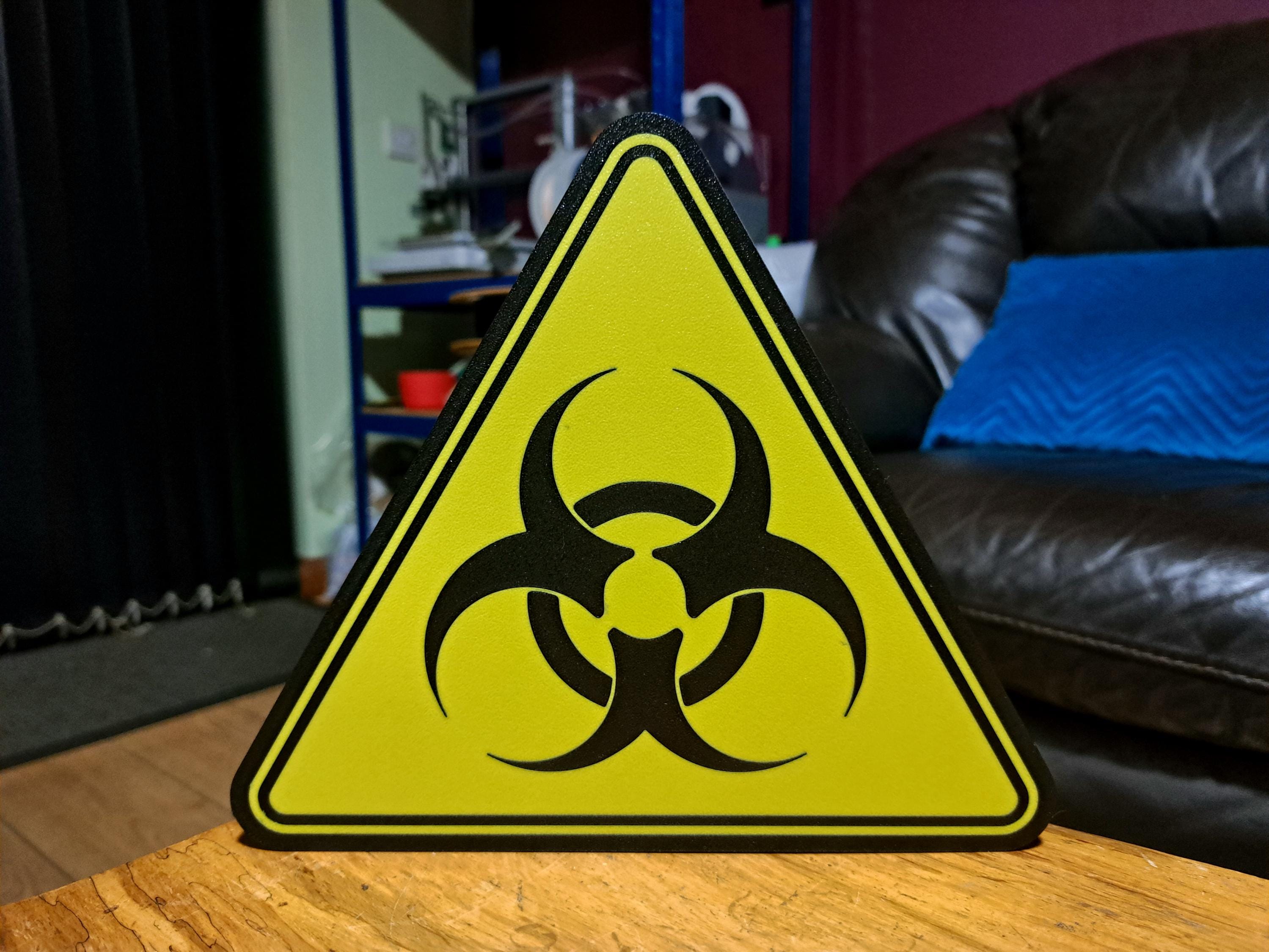 Led Toxic Sign Biohazard LED Sign – Toxic Hazard Warning Light – Man Cave Decor ...