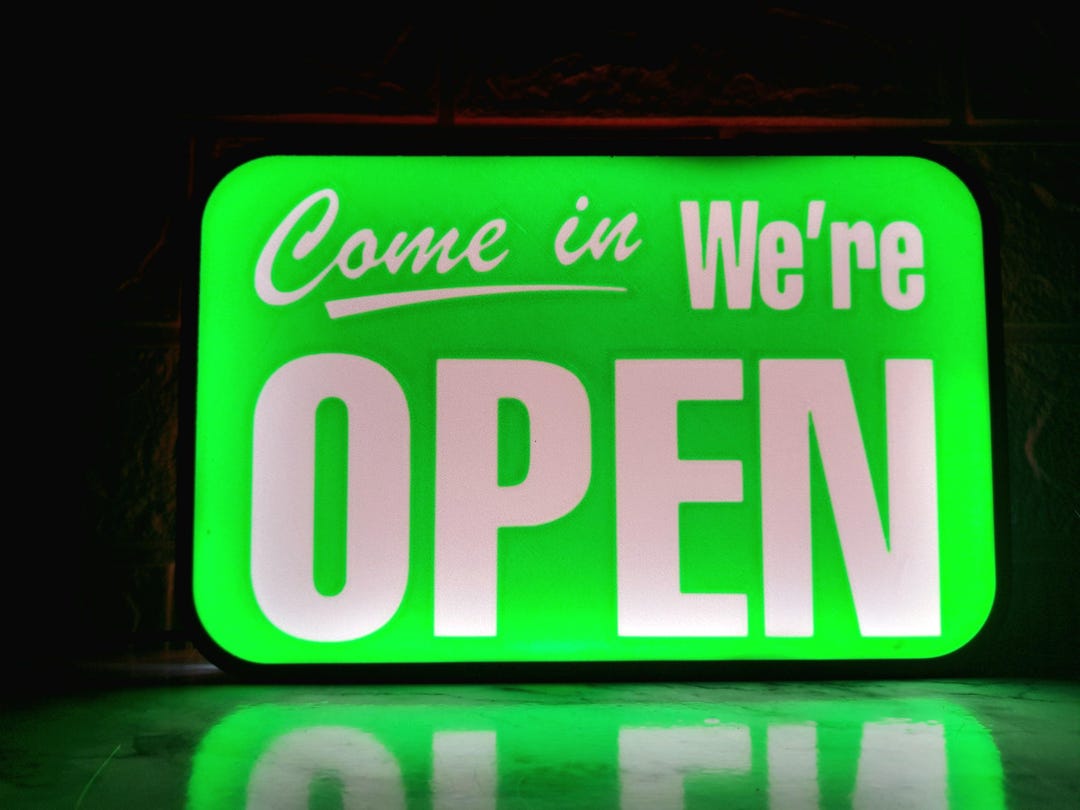 Double-sided Open & Closed LED Light Box Perfect for Any Business - Etsy