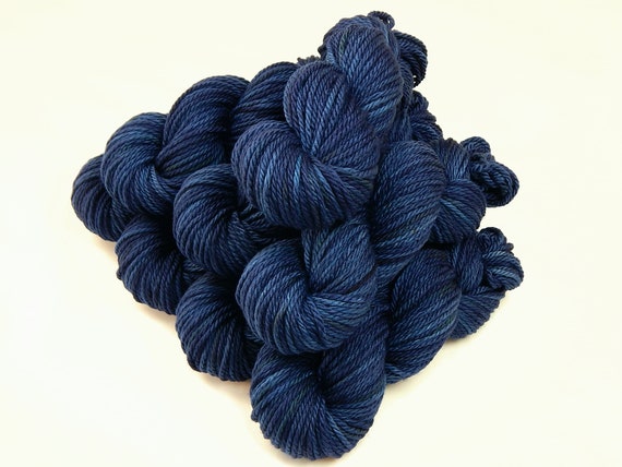 Bulky Hand Dyed Yarn 100% Superwash Merino Wool Ink Tonal 