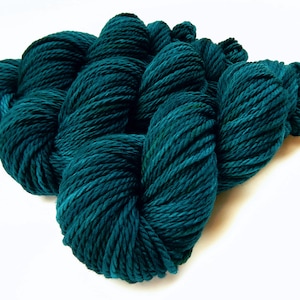 Hand Dyed Yarn, Bulky Superwash Merino Wool - DEEP SEA TONAL - Indie Dyer Thick Teal Yarn, Blue Green Chunky Knitting Yarn
