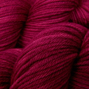 Hand Dyed Yarn. Worsted Weight 100% Superwash Merino Wool. PLUMBERRY. Indie Dyed Tonal Berry Red Knitting Yarn. Knitter Gift image 4