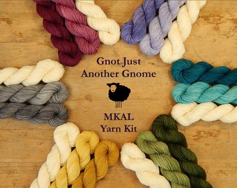 Mini Skein Kit for Gnathan, Gnot Just Another Gnome MKAL - Hand Dyed Yarn, Fingering Sock Weight 4 Ply Superwash Merino Wool, Sock Yarn Set