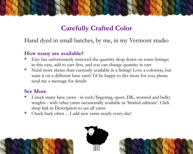 Worsted Weight Hand Dyed Yarn. 100% Superwash Merino Wool. POTLUCK RAINBOW. Indie Dyer OOAK Knitting Crochet Yarn. Deep Rich Colors image 7