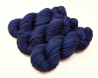 Hand Dyed Yarn, Worsted Weight Superwash Merino Wool INK TONAL