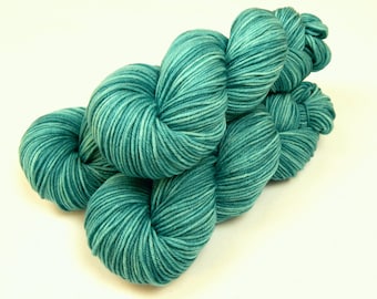 Hand Dyed Yarn, DK Weight Superwash Merino Wool - Pool - Tonal Indie Dyed Yarn, Blue Green Wool Yarn, Soft Turquoise Aqua Knitting Yarn