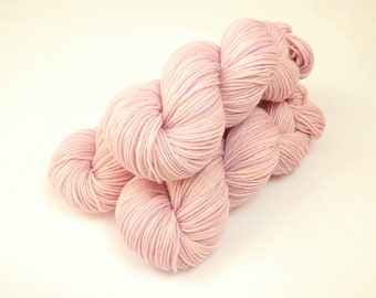 Hand Dyed Yarn. DK Weight Superwash Merino Wool. PETAL. Indie Dyed Yarn. Tonal Pale Pink Crochet Yarn. Knitting Supply. Ready to Ship