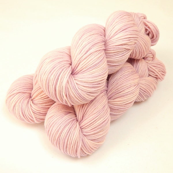 Hand Dyed Yarn. DK Weight Superwash Merino Wool. PETAL. Indie Dyed Yarn. Tonal Pale Pink Crochet Yarn. Knitting Supply. Ready to Ship