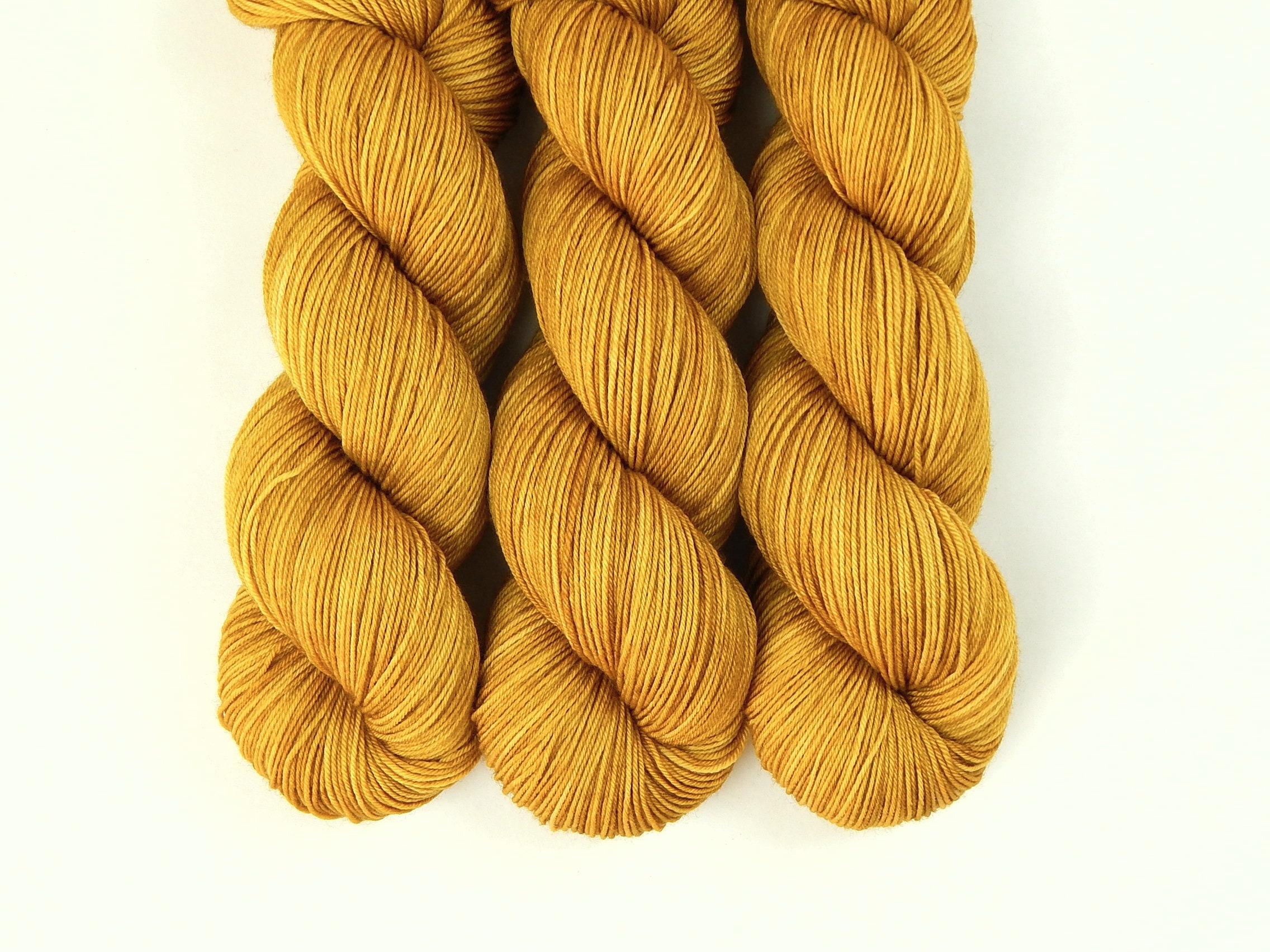 Hand dyed yarn bulky chunky superwash merino, golden orange tonal, Ready to  ship