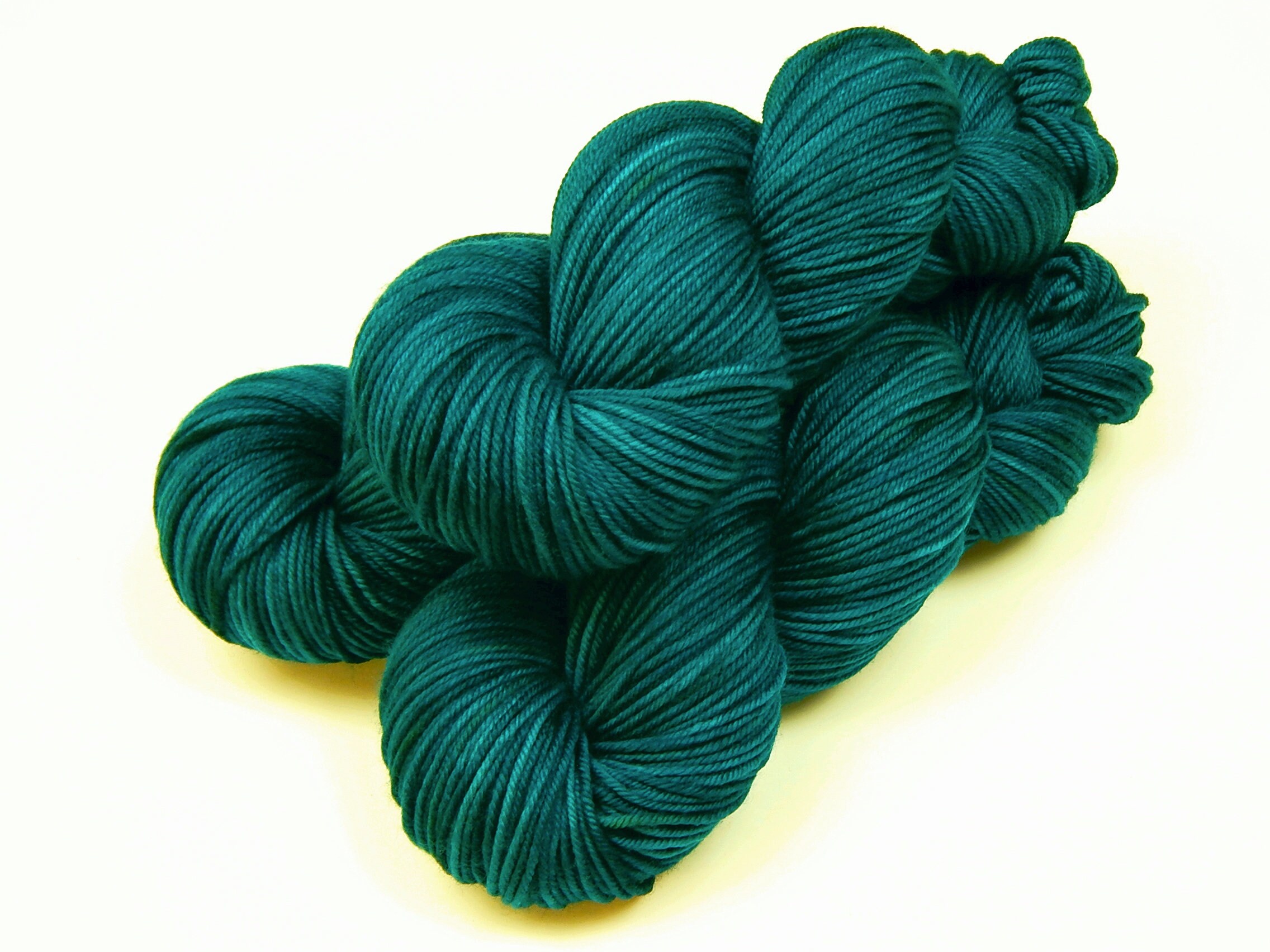 Hand-dyed 8/2 cotton and rayon yarn, 400 yard skein and 700 yard
