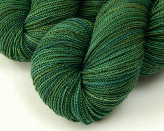 Hand Dyed Sock Yarn. Fingering Weight 100% Superwash Merino Wool. FOREST MULTI. Green Shades Indie Dyer Hand Dyed Yarn. Ready to Ship