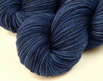 Bulky Hand Dyed Yarn 100% Superwash Merino Wool Ink Tonal 