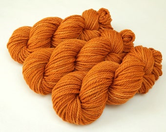 Hand Dyed Yarn. Bulky Weight Superwash Merino Wool. COPPER. Indie Dyer Thick Knitting Yarn. Fall Orange Autumn Chunky Yarn. Craft Supplies