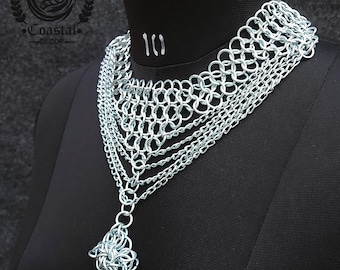 Handmade Chainmail Celtic Knot Necklace: Medieval Renaissance Cosplay