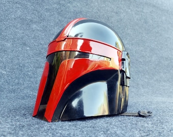 Casco mandaloriano de Star Wars / Réplica de acero, accesorio de cosplay