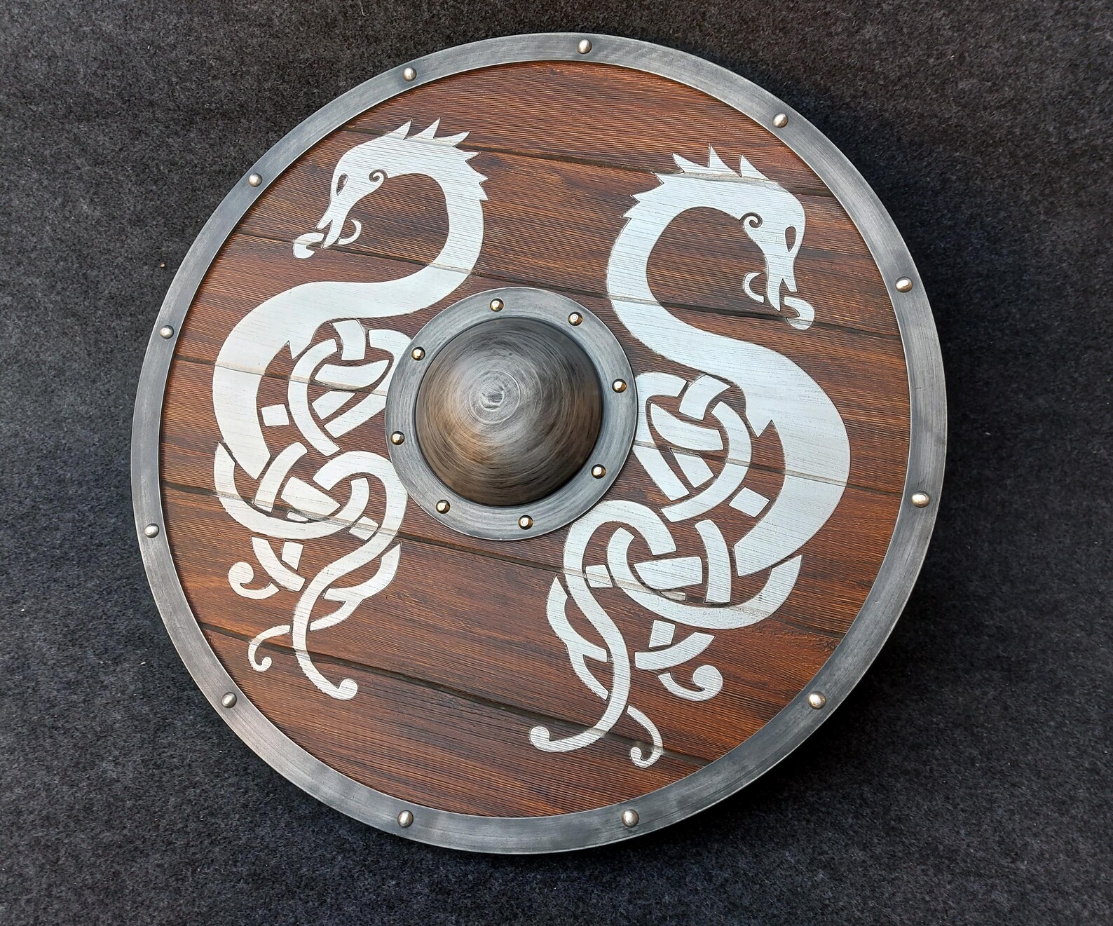 Viking Serpent Wooden Shield: Battle-worn Cosplay Shield - Etsy