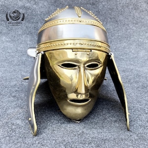 Medieval Sutton Hoo Helmet With Brass Casting Replica | Home Decorative