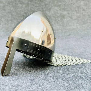Medieval Viking Helmet With Chianmail Nasal Helmet  l A Unique Gift For Viking Series Lovers
