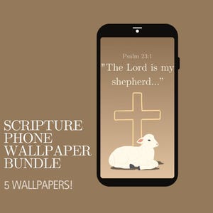 Scripture Phone Wallpaper Bundle | Faith-Based Bible Verse Backgrounds | Digital Christian Art