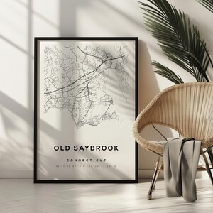 Alte Saybezug Karte Print Premium Poster | USA Map Print Poster | CT Shoreline Map Print Poster | Klassische Ausgabe