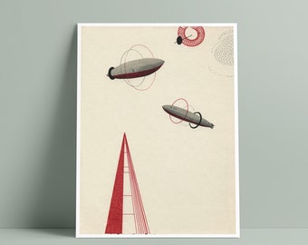 Zeppelin Red - Art Print