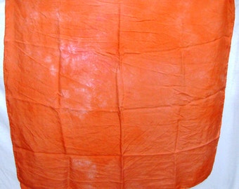 Silk Scarf Orange Small Wild Rag Hijab Reusable Gift Wrap