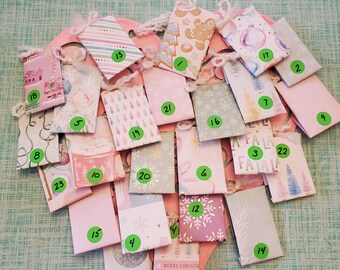 CUSTOM Tea Advent Calendar HEART Assorted Wall Hanging Door Decoration Gift