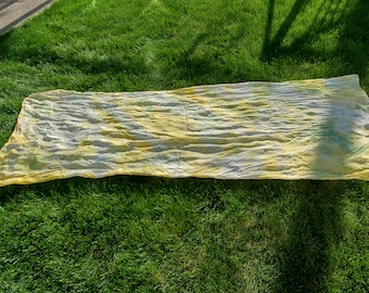 Silk Veil Yellow Green Blue Tiedye Belly dance