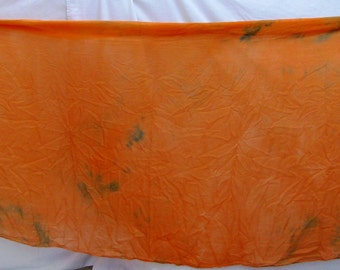 Silk Veil Orange Blue Tiedye Bellydance