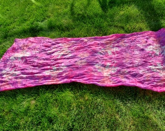 Silk Veil Purple Pink White Heart Tiedye Bellydance Belly Dance