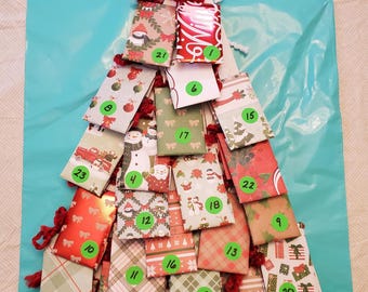 CUSTOM Tea Advent Calendar TREE Assorted Wall Hanging Door Decoration Gift