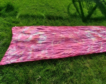 Silk Veil Pink Orange White Tiedye Bellydance Belly Dance