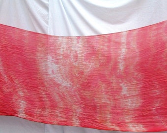 Silk Veil Belly Dance Red Orange White Fire Tiedye