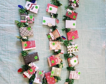 CUSTOM Tea Advent Calendar GARLAND Assorted Tea Wall Hanging Door Decoration Gift