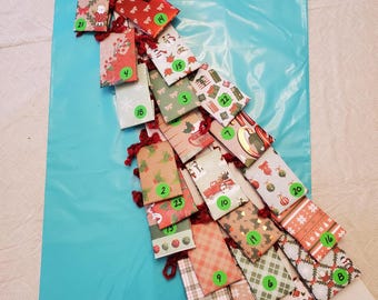 CUSTOM Tea Advent Calendar TALL TREE Assorted Wall Hanging Door Decoration Gift