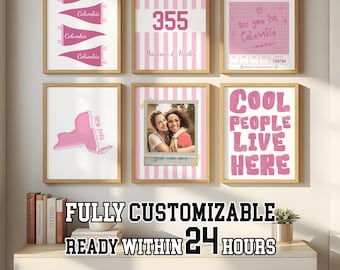 Custom College Wall Art Set: Personalized Dorm Decor (Digital Download)