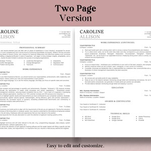 Google Docs, Word Resume Template | CV, Cover Letter & Instructions (ATS-Friendly, Editable) image 4