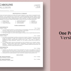 Google Docs, Word Resume Template | CV, Cover Letter & Instructions (ATS-Friendly, Editable) image 3